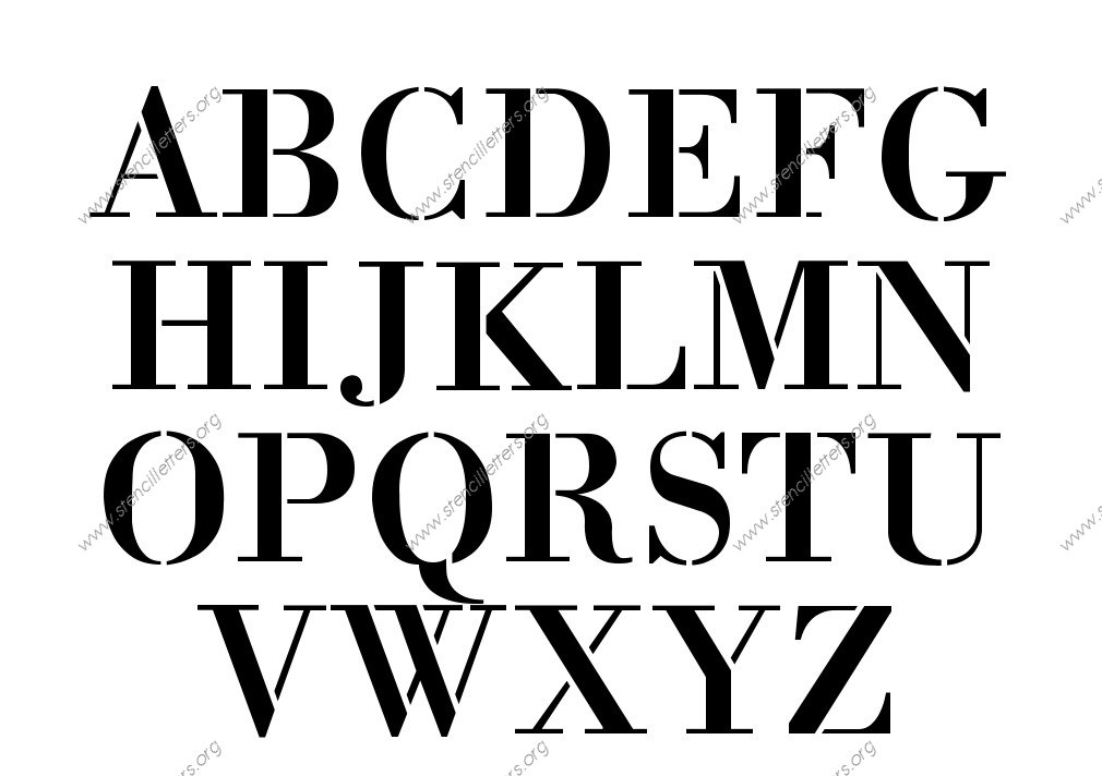 1700s Decorative A to Z uppercase letter stencils