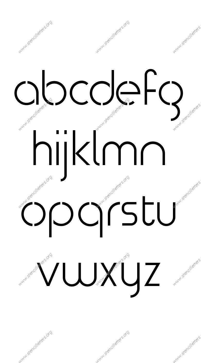 Avant-garde Circle A to Z lowercase letter stencils