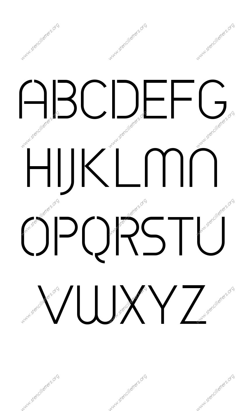 Avant-garde Circle A to Z uppercase letter stencils