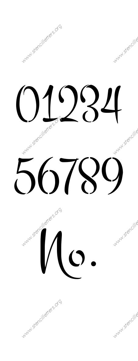 1960s Brush 0 to 9 number stencils