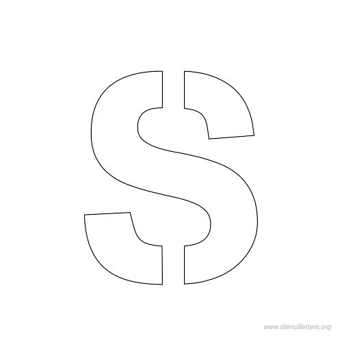 1 inch stencil letter s