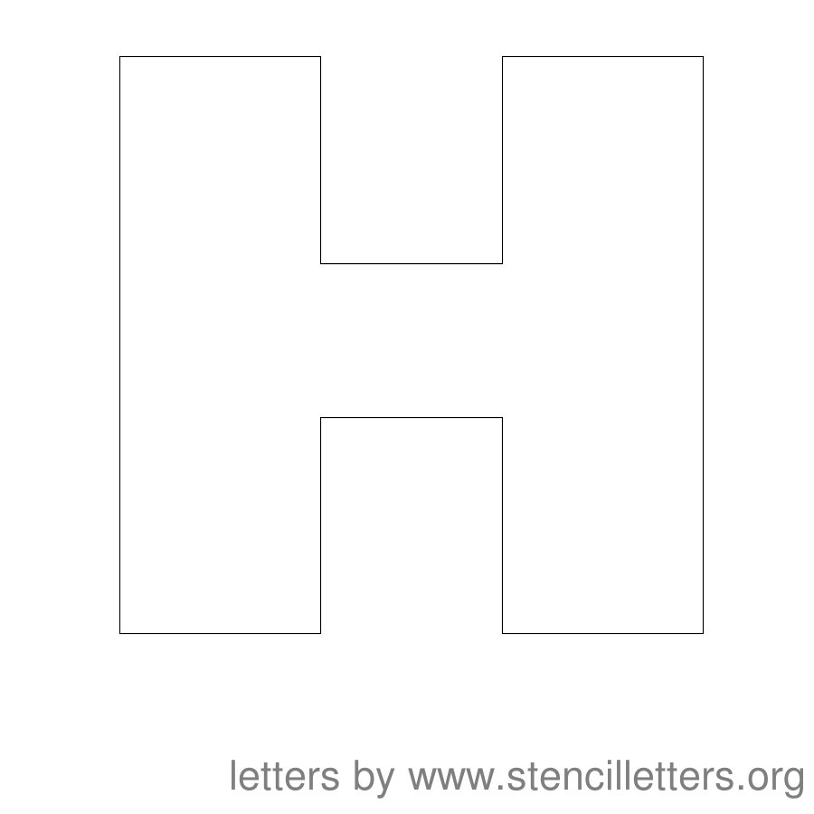 12 Inch Stencil Letter Uppercase H