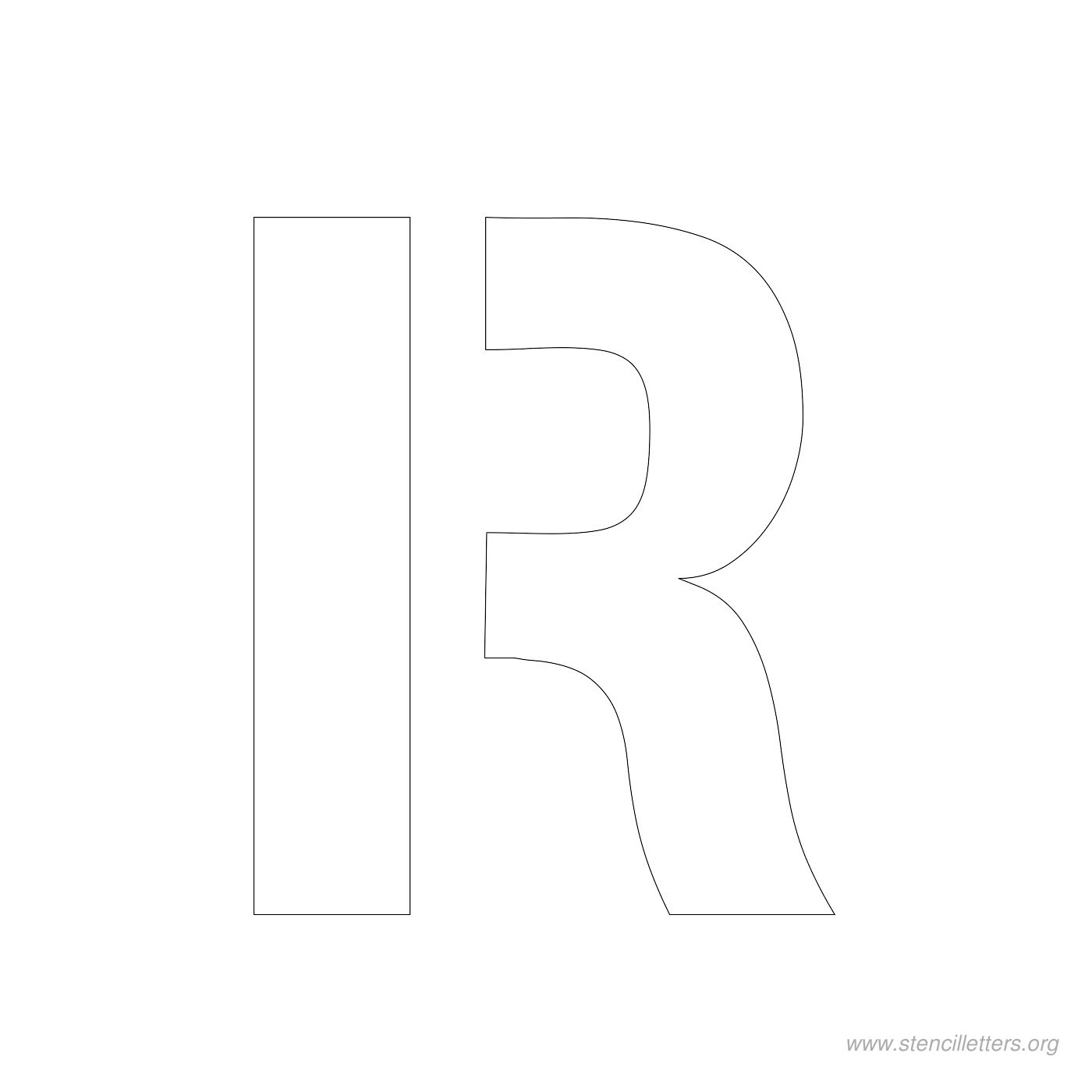 3 inch stencil letter r