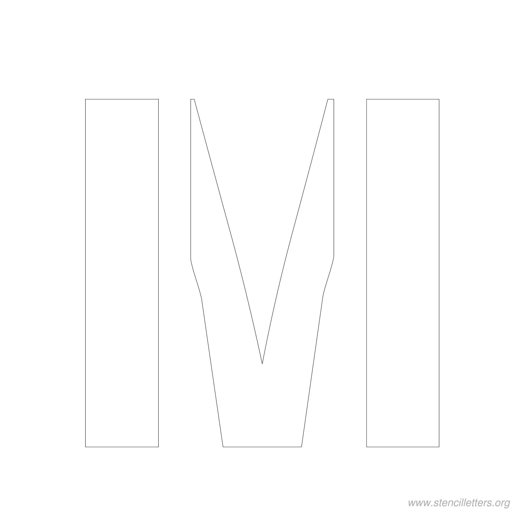 4 inch stencil letter m