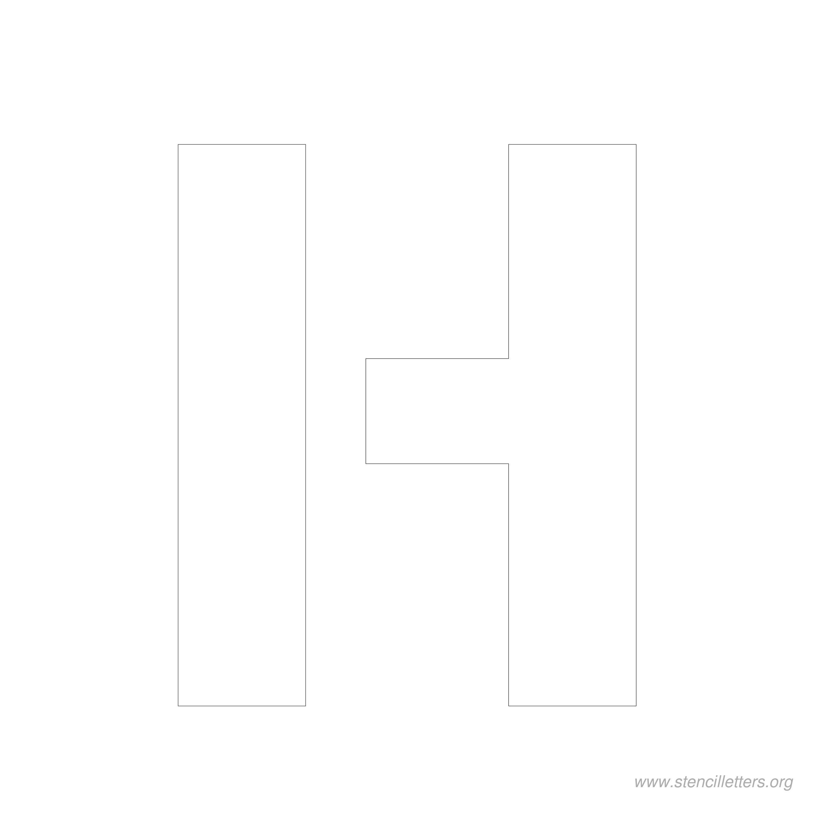 6 inch stencil letter h