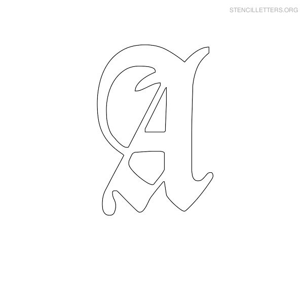 Stencil Letter Old English A