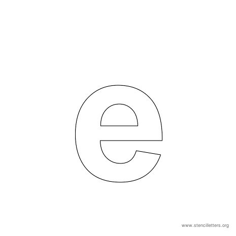 lowercase arial stencil letter e