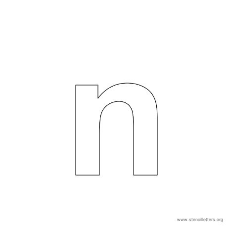 lowercase arial stencil letter n