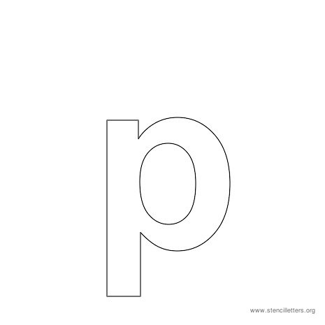 lowercase arial stencil letter p