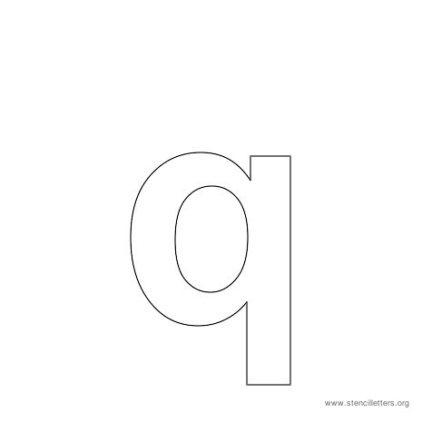 lowercase arial stencil letter q
