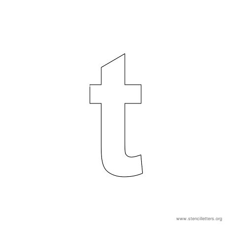 lowercase arial stencil letter t