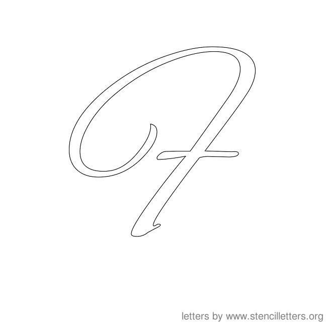 Cursive Letter Stencils F