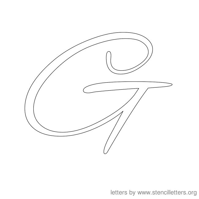 Cursive Letter Stencils G