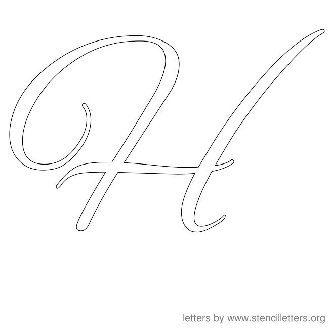Cursive Letter Stencils H