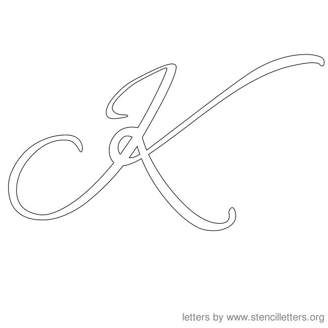 Cursive Letter Stencils K