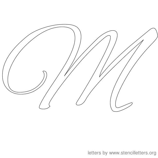 Cursive Letter Stencils M