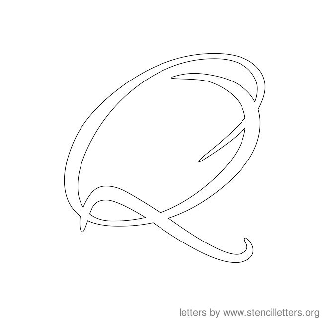 Cursive Letter Stencils Q