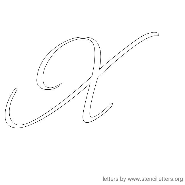 Cursive Letter Stencils X