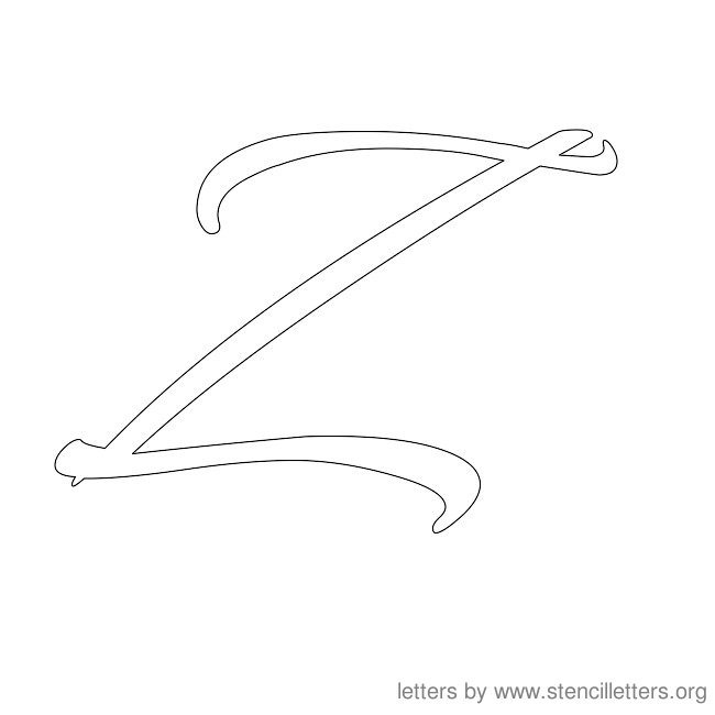 Cursive Letter Stencils Z