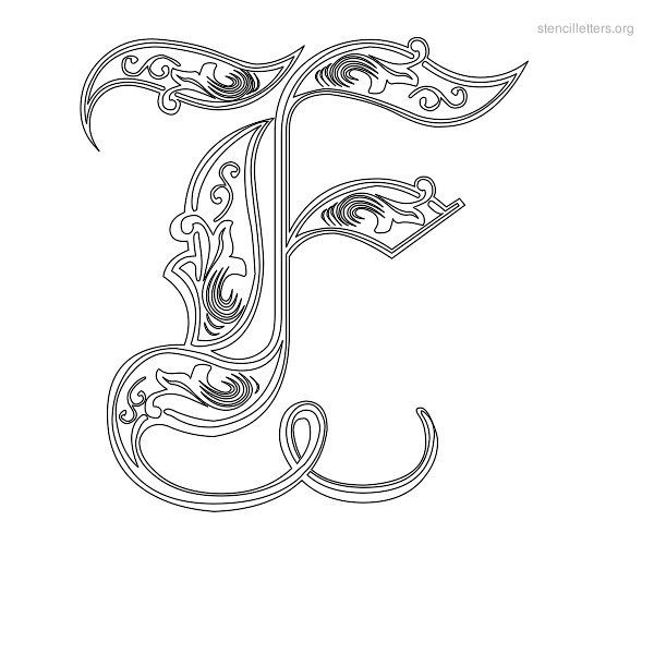 Stencil Letter Decorative F