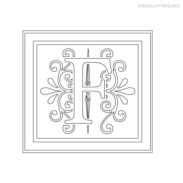 Stencil Letter Decorative F