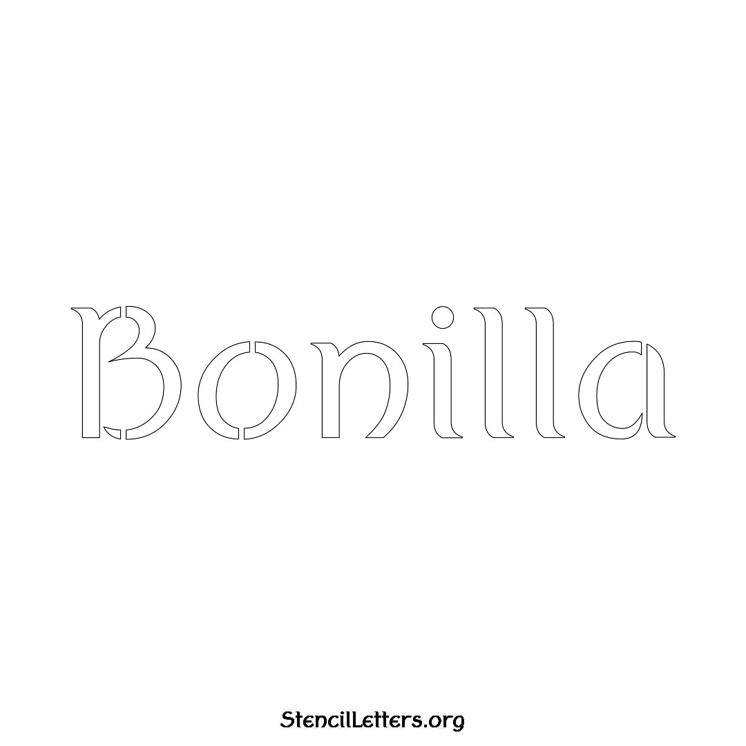 Bonilla name stencil in Ancient Lettering