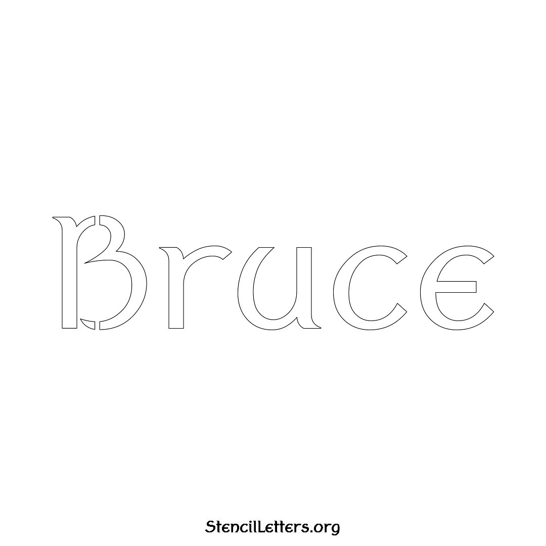 Bruce name stencil in Ancient Lettering