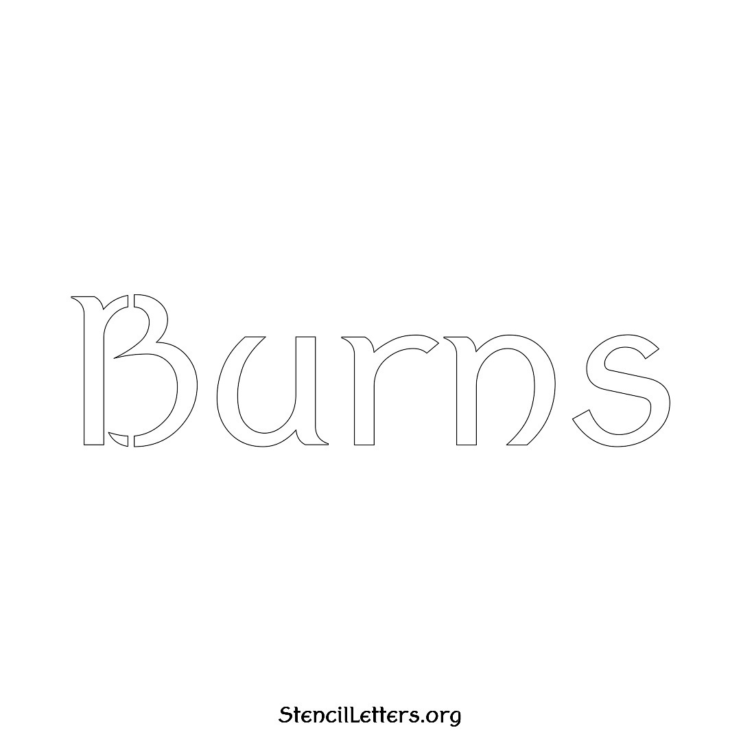 Burns name stencil in Ancient Lettering