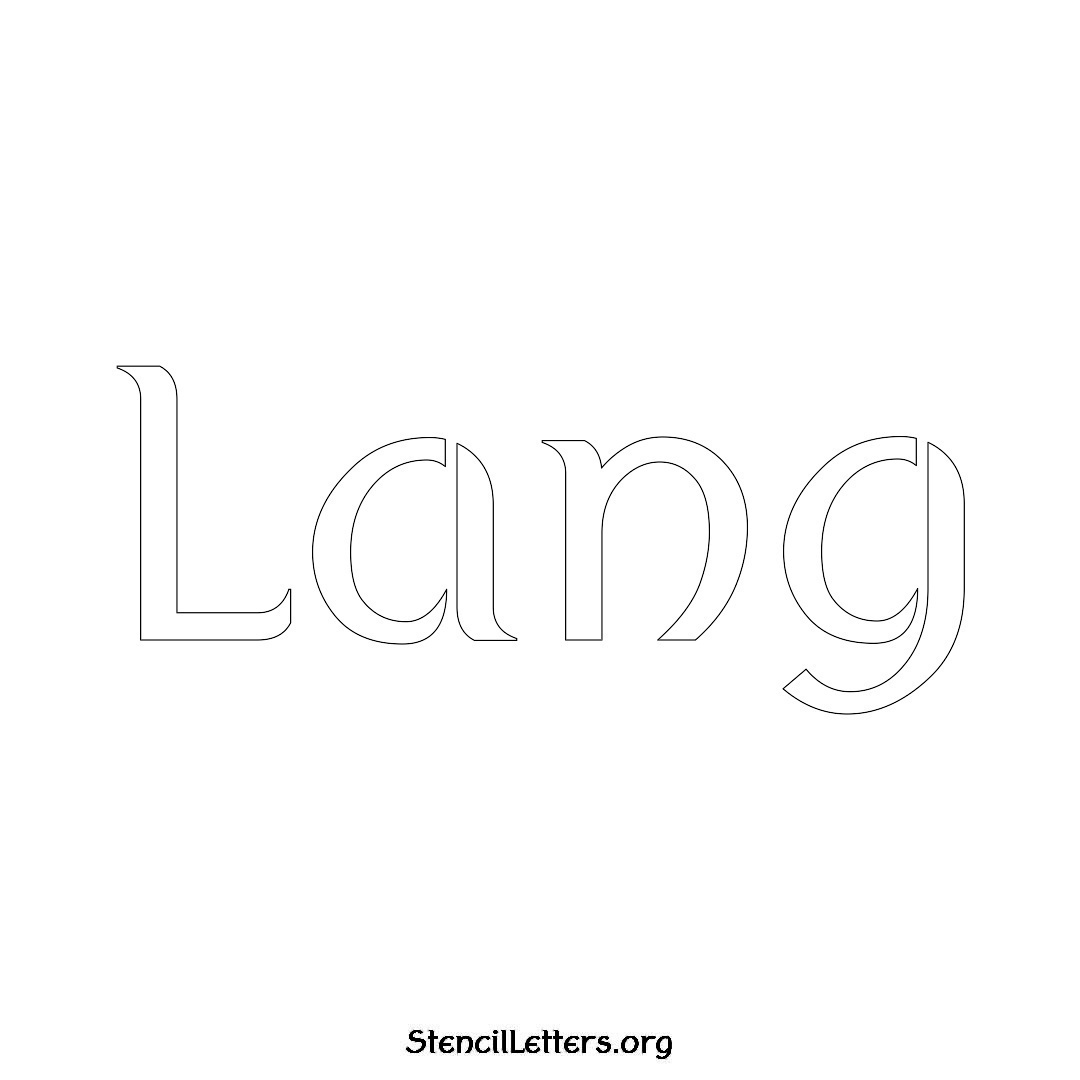 Lang name stencil in Ancient Lettering