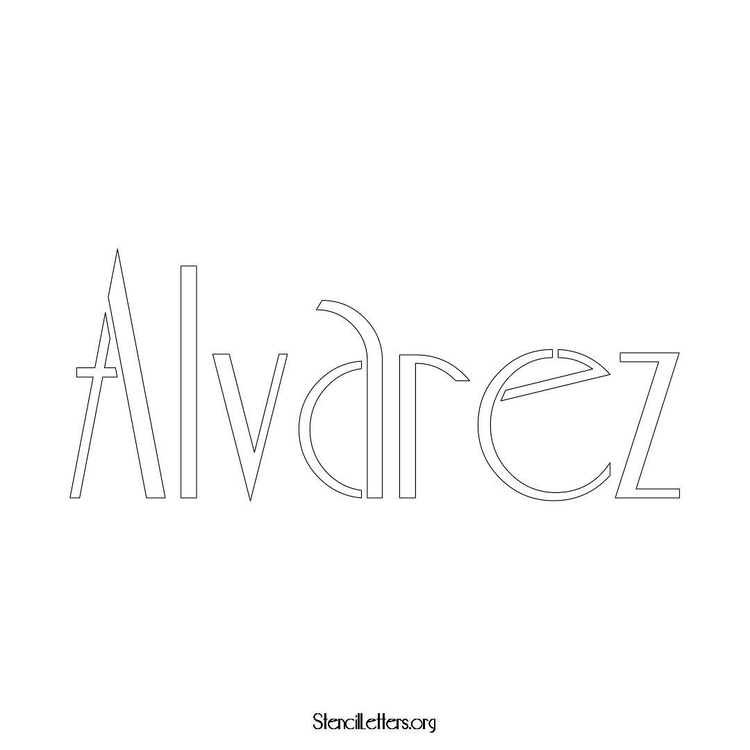 Alvarez name stencil in Art Deco Lettering