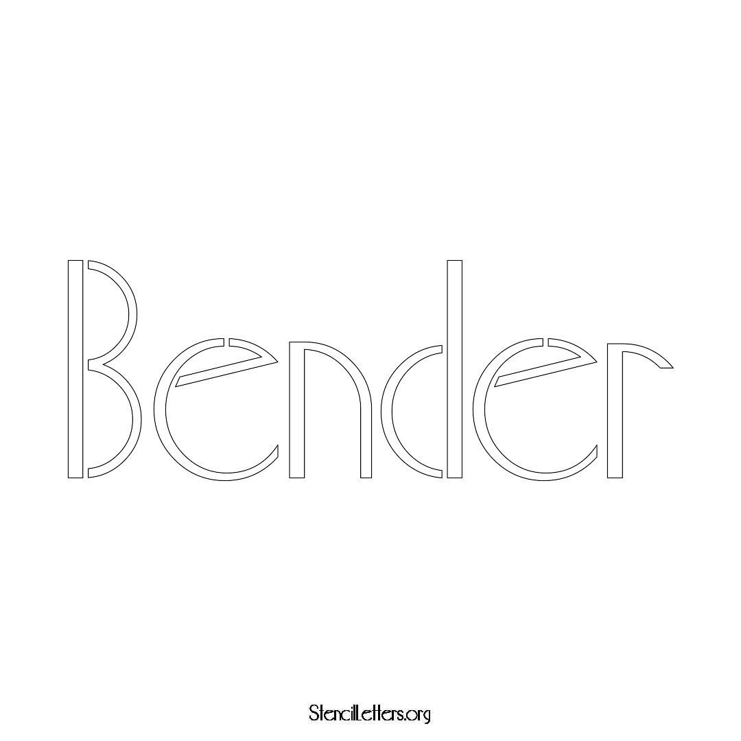 Bender name stencil in Art Deco Lettering