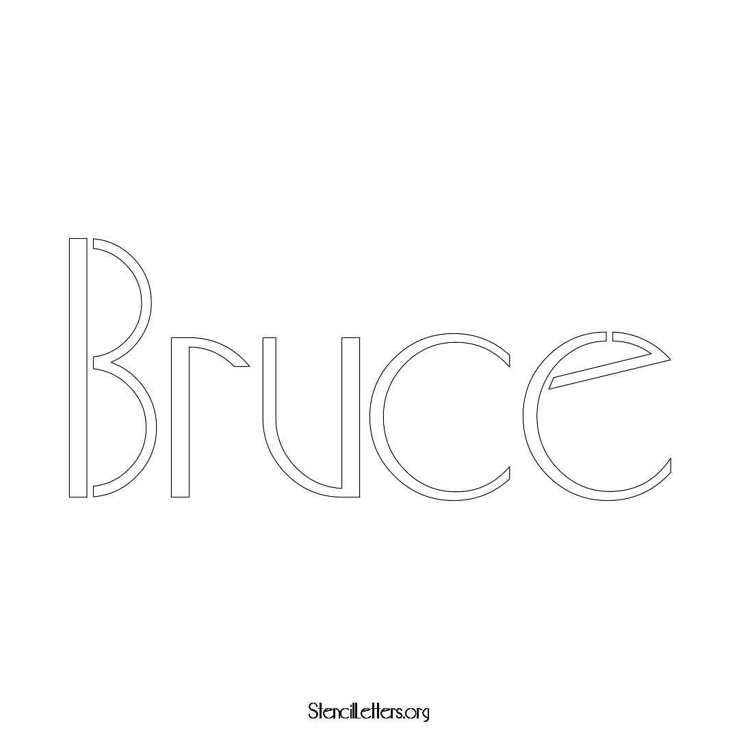Bruce name stencil in Art Deco Lettering
