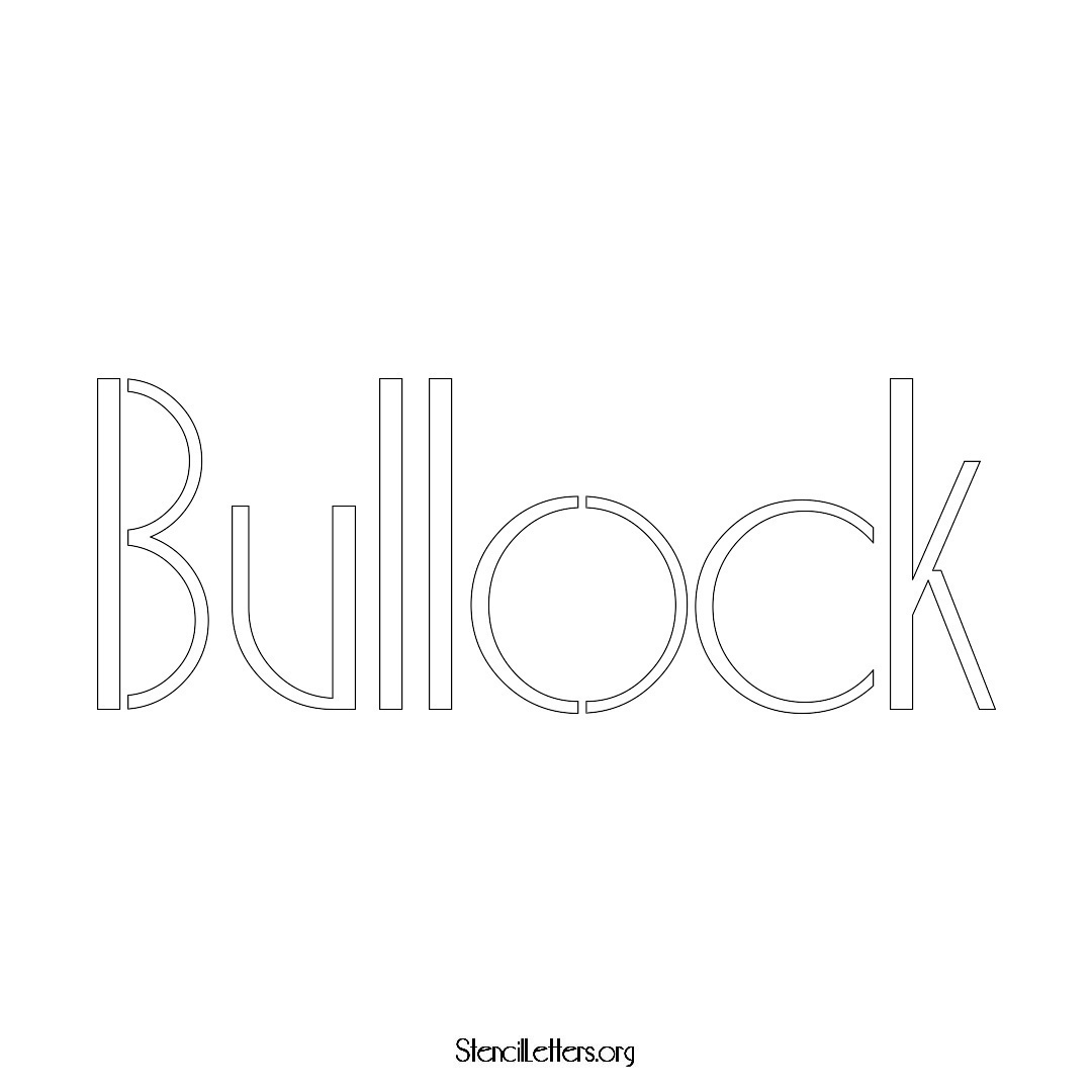 Bullock name stencil in Art Deco Lettering