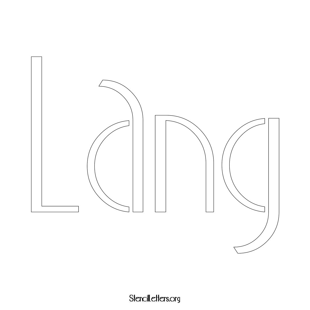 Lang name stencil in Art Deco Lettering