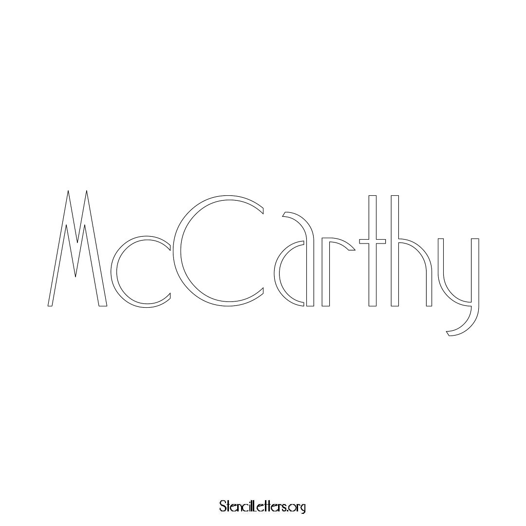 McCarthy name stencil in Art Deco Lettering