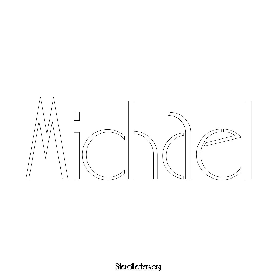 Michael name stencil in Art Deco Lettering