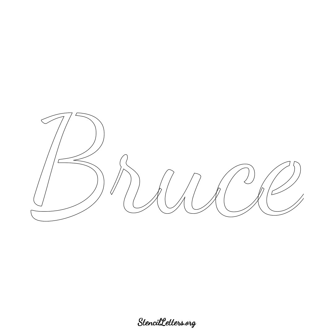 Bruce name stencil in Cursive Script Lettering
