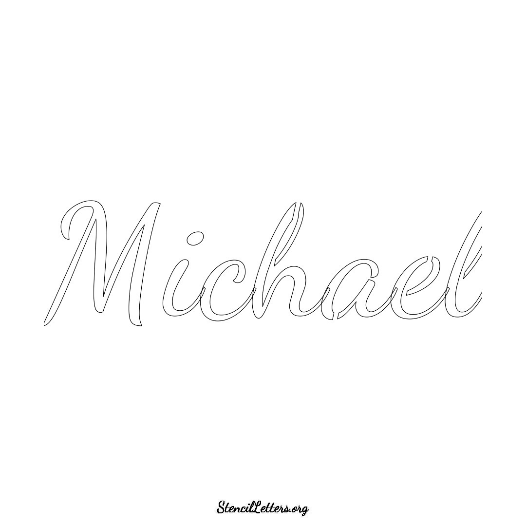 Michael name stencil in Cursive Script Lettering