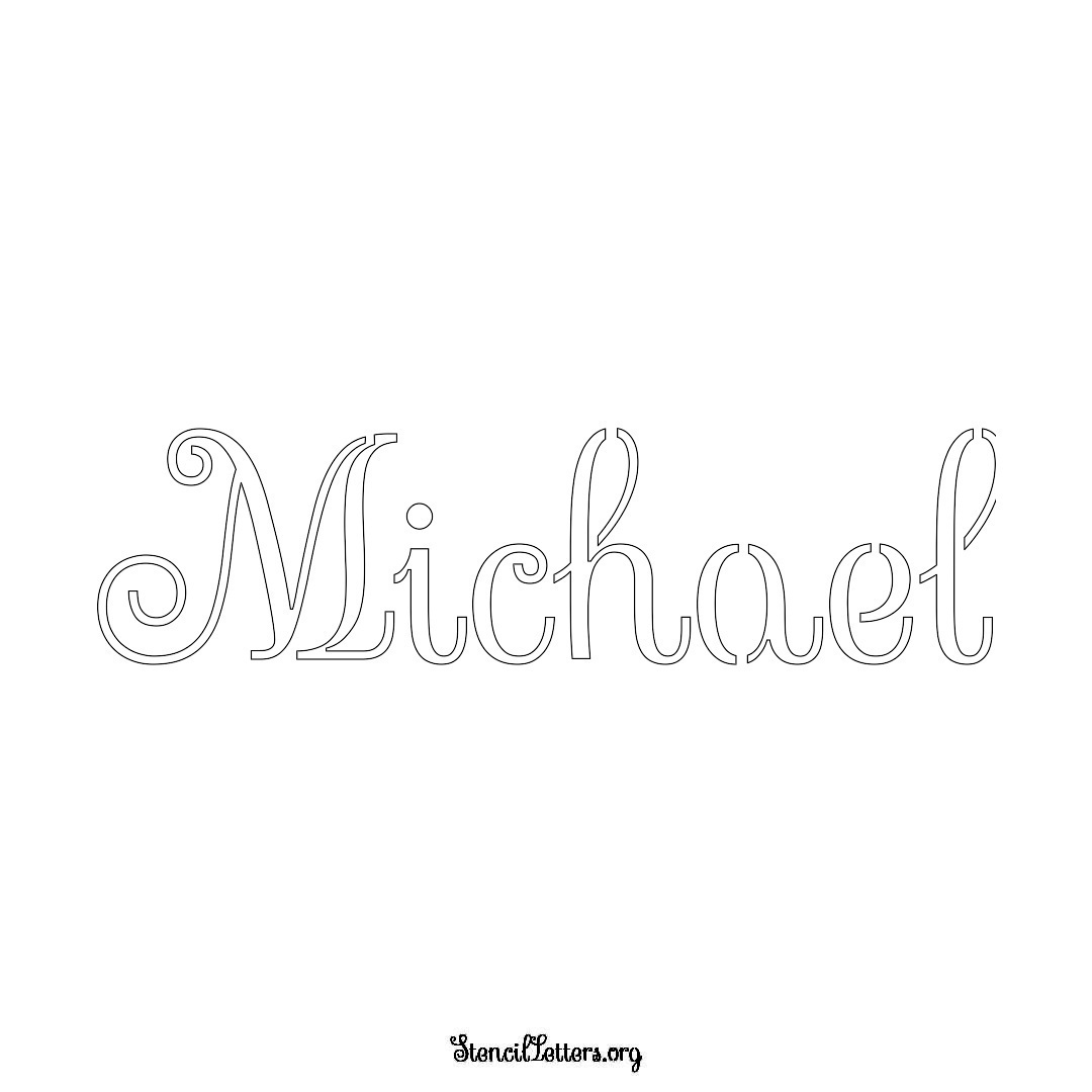 Michael name stencil in Ornamental Cursive Lettering