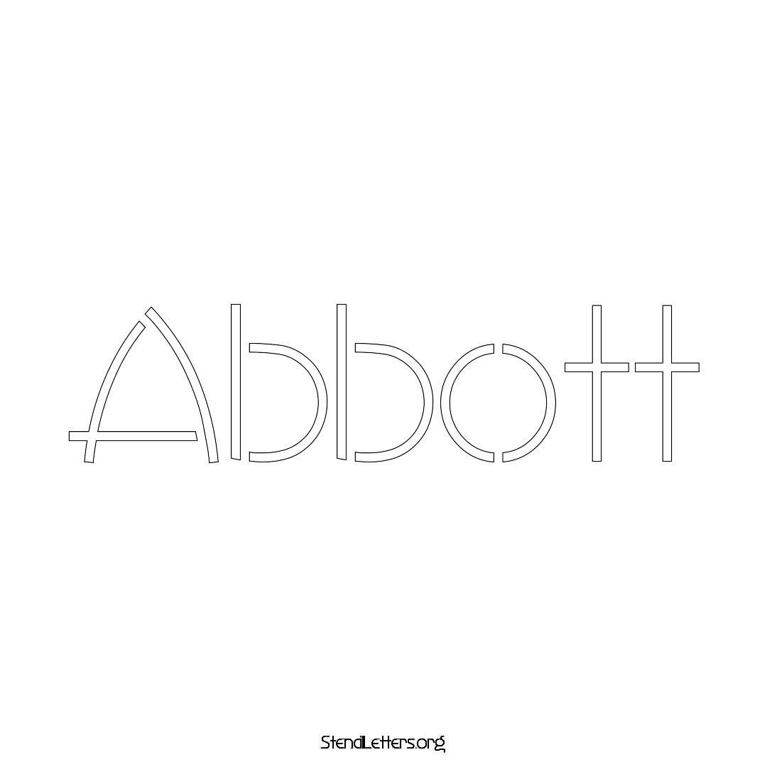 Abbott name stencil in Simple Elegant Lettering