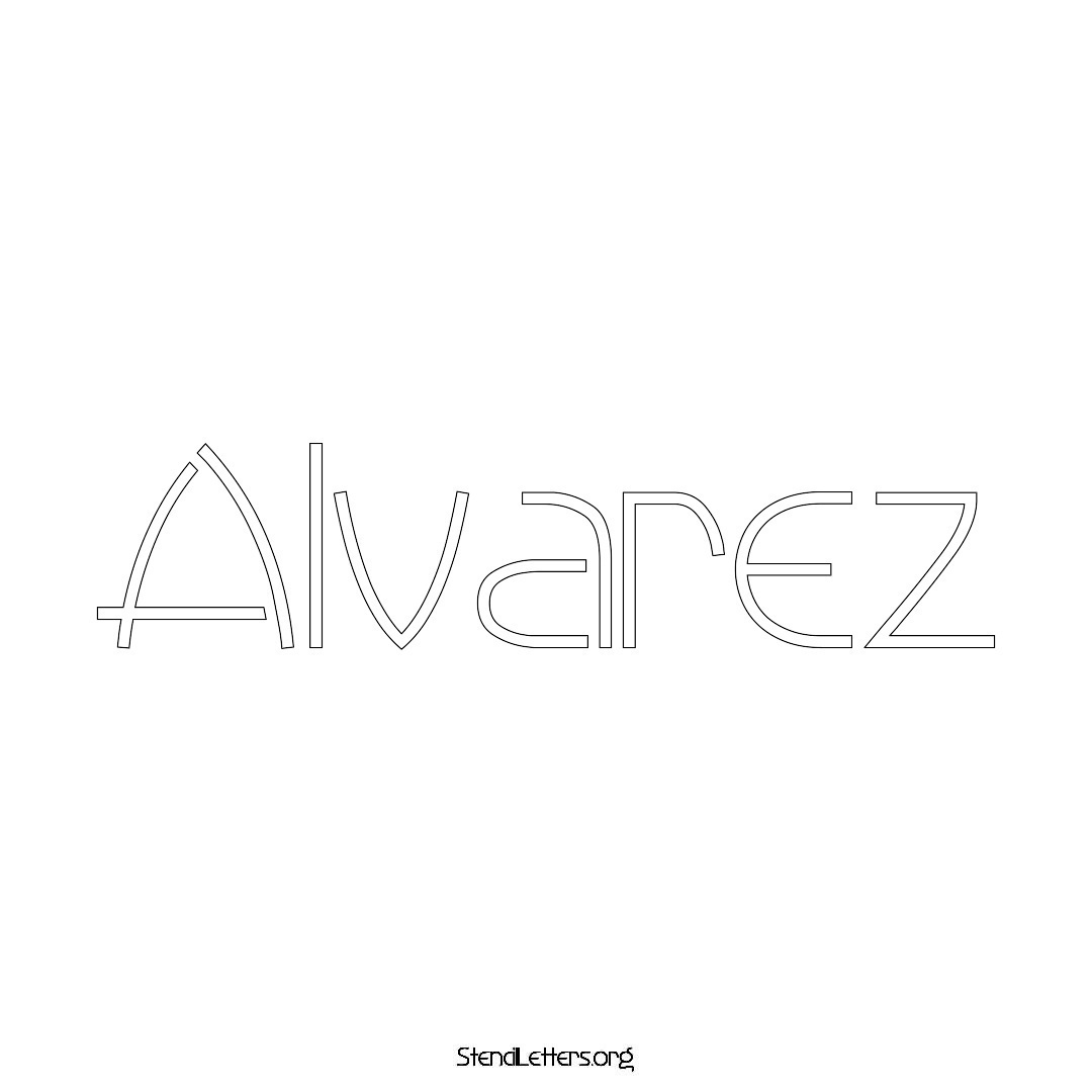 Alvarez name stencil in Simple Elegant Lettering