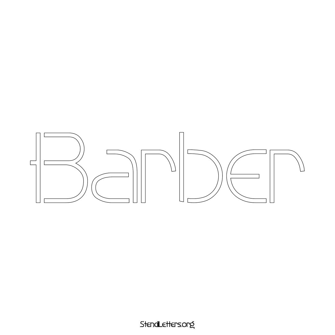 Barber name stencil in Simple Elegant Lettering