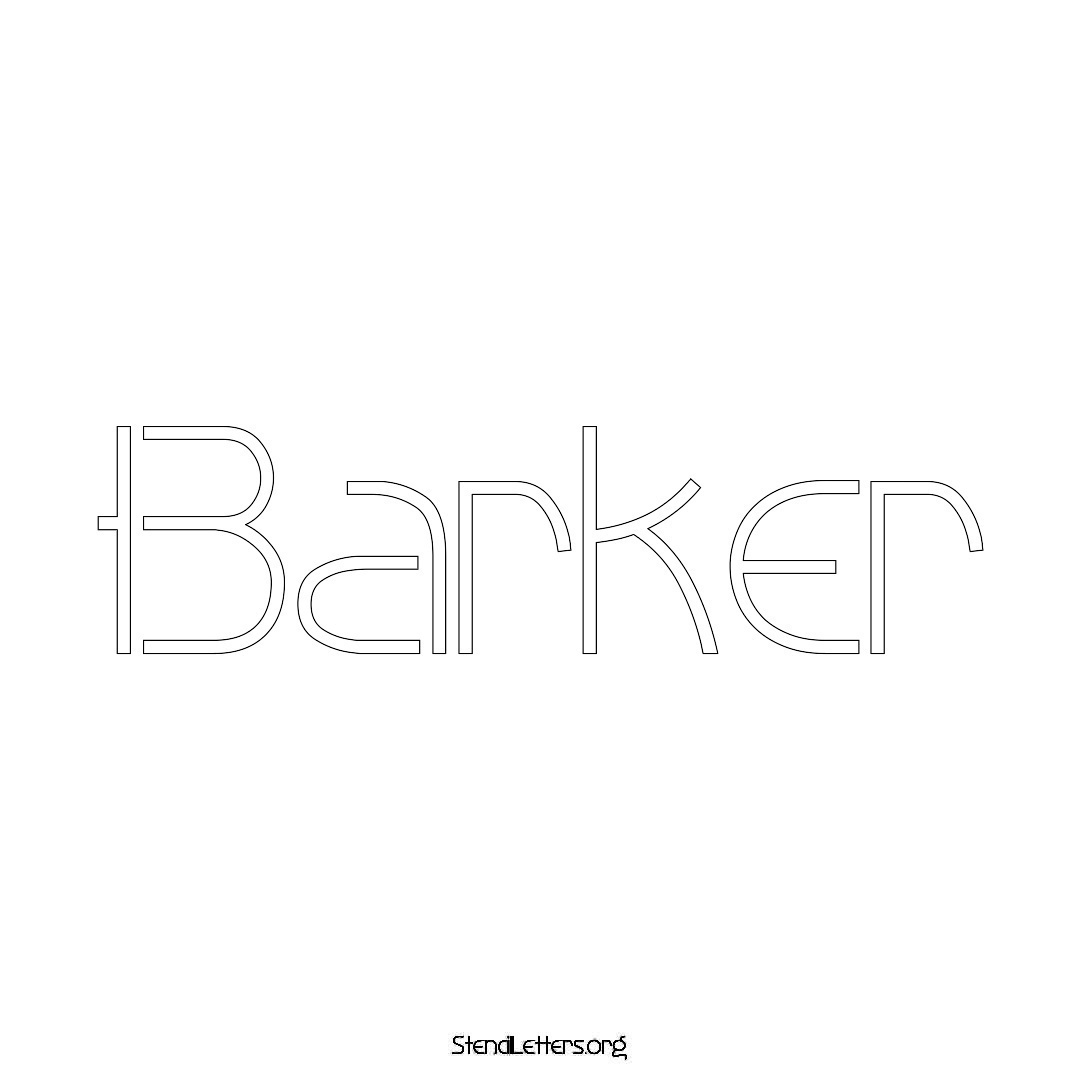 Barker name stencil in Simple Elegant Lettering