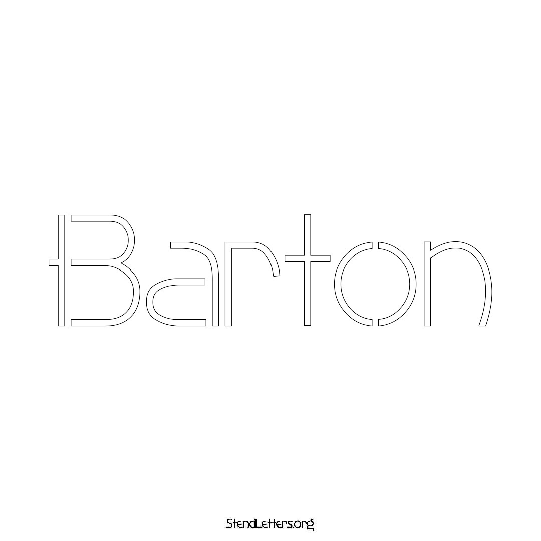 Barton name stencil in Simple Elegant Lettering