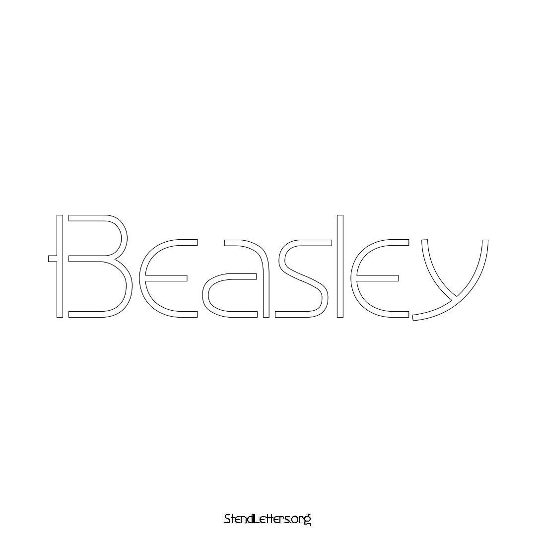 Beasley name stencil in Simple Elegant Lettering