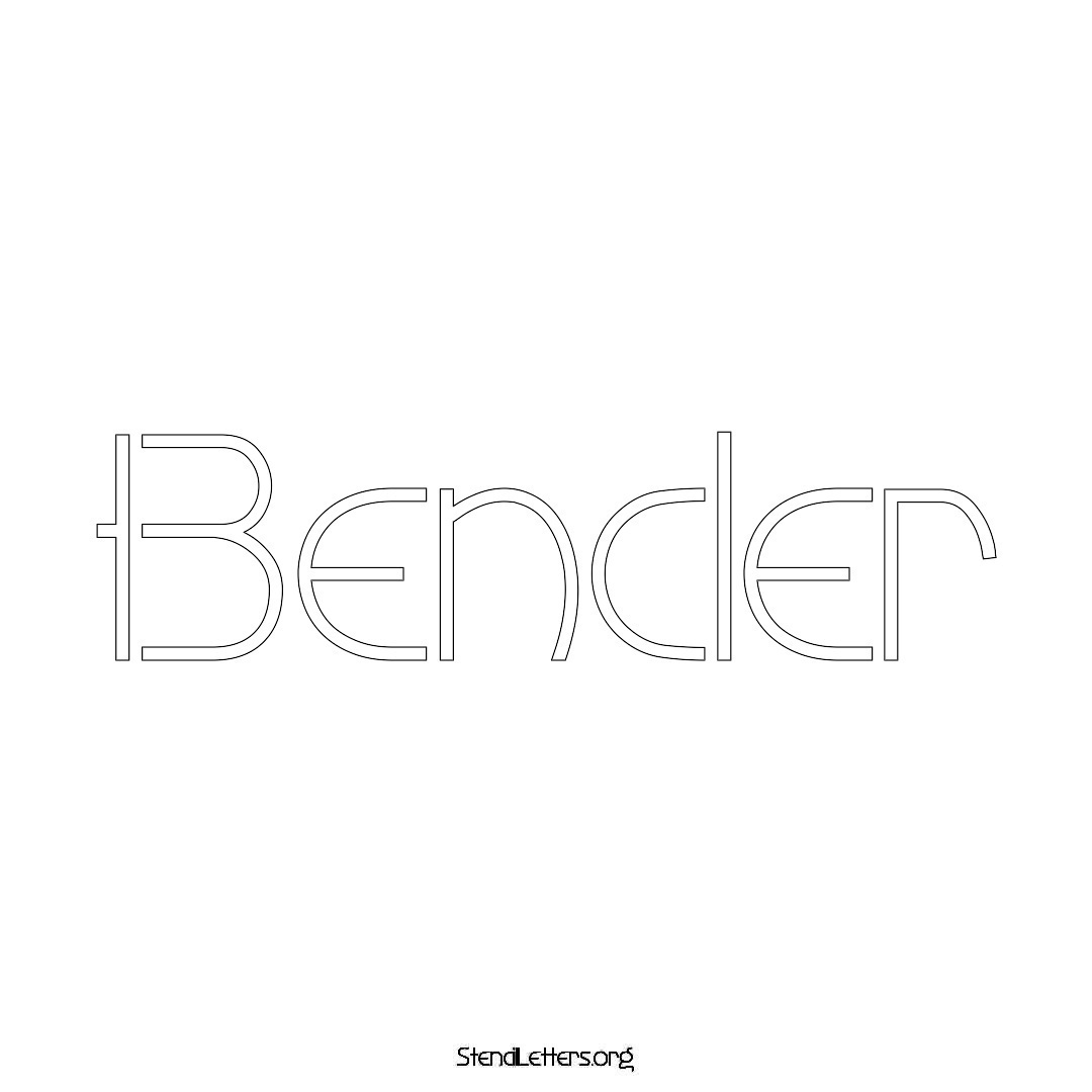 Bender name stencil in Simple Elegant Lettering
