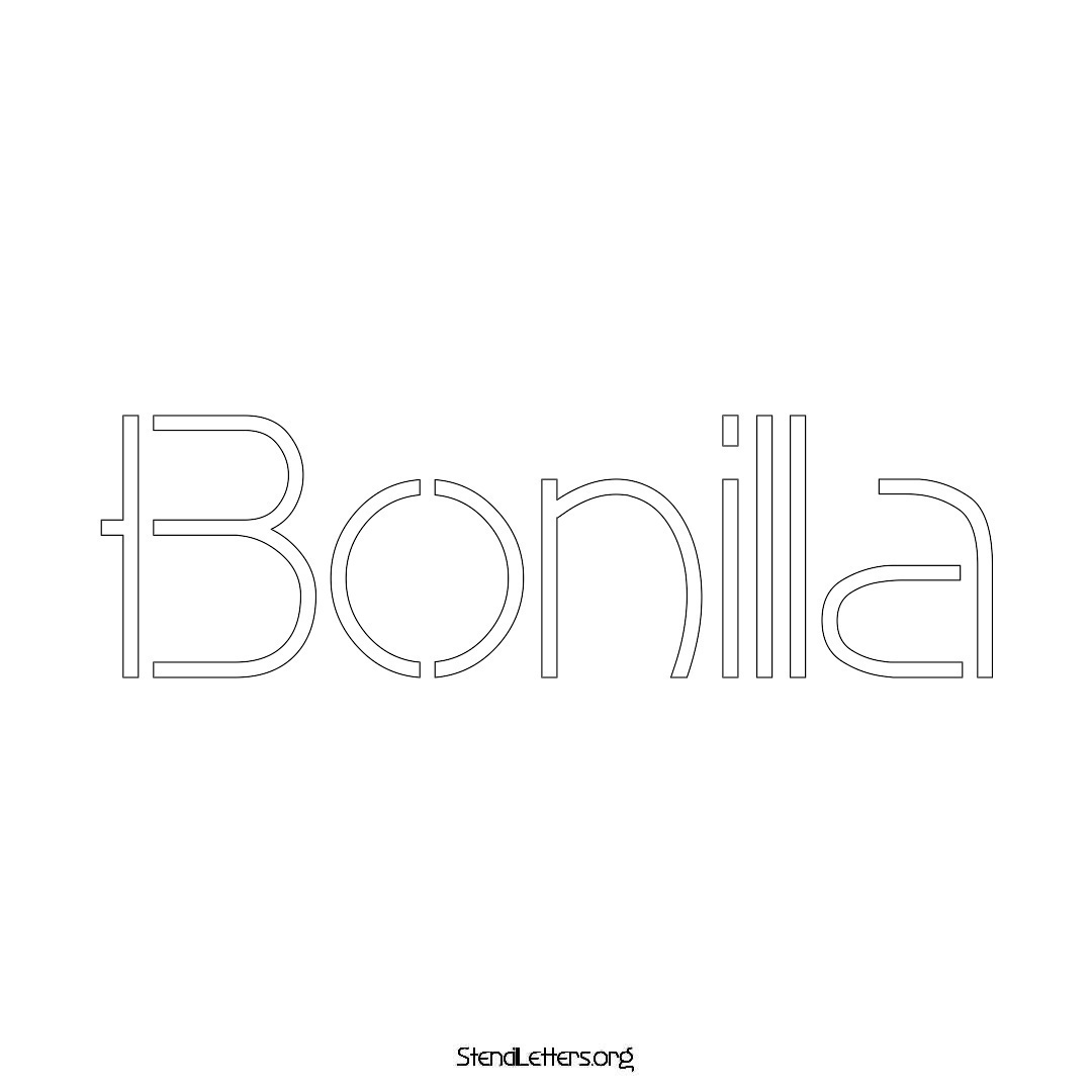 Bonilla name stencil in Simple Elegant Lettering