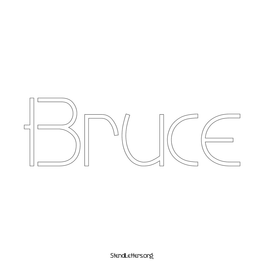 Bruce name stencil in Simple Elegant Lettering