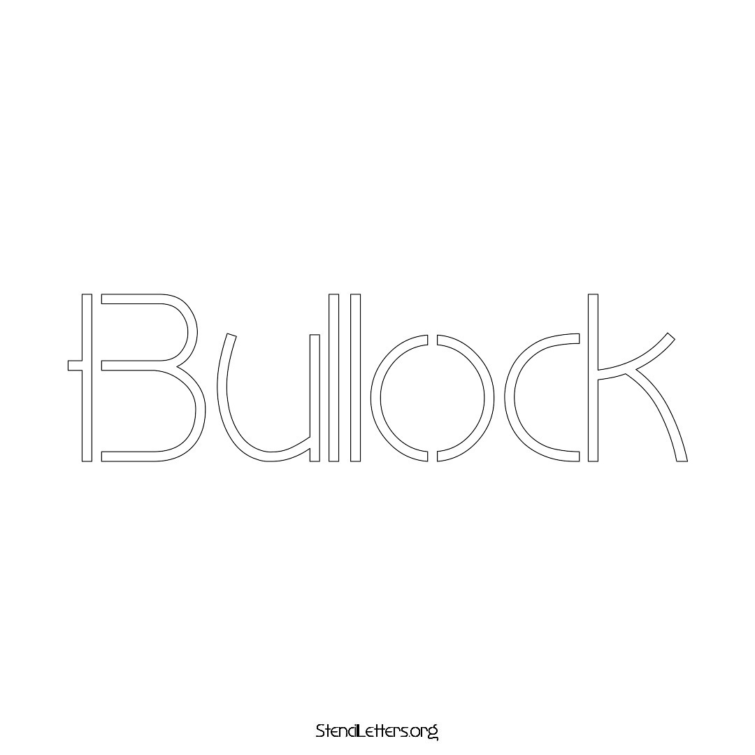 Bullock name stencil in Simple Elegant Lettering