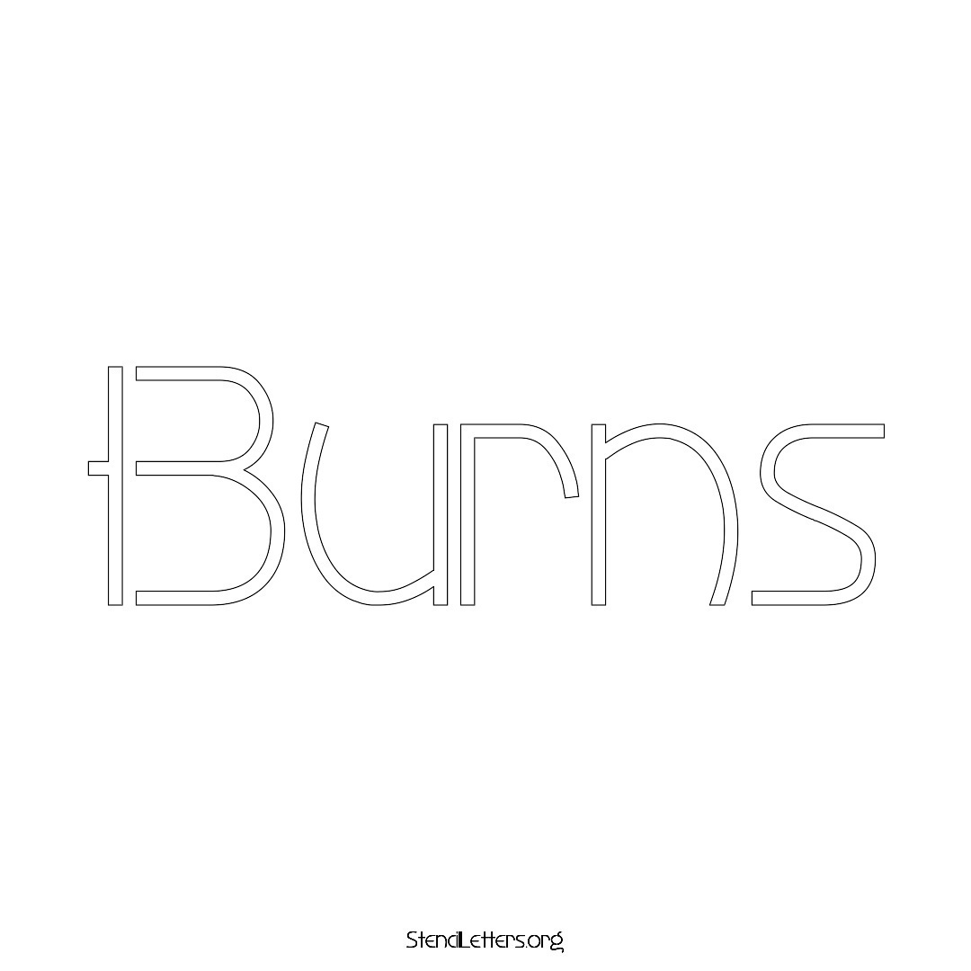 Burns name stencil in Simple Elegant Lettering